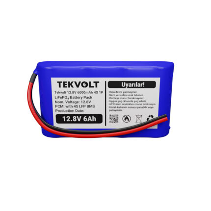 Tekvolt 12V 6Ah LiFePO4 Batarya