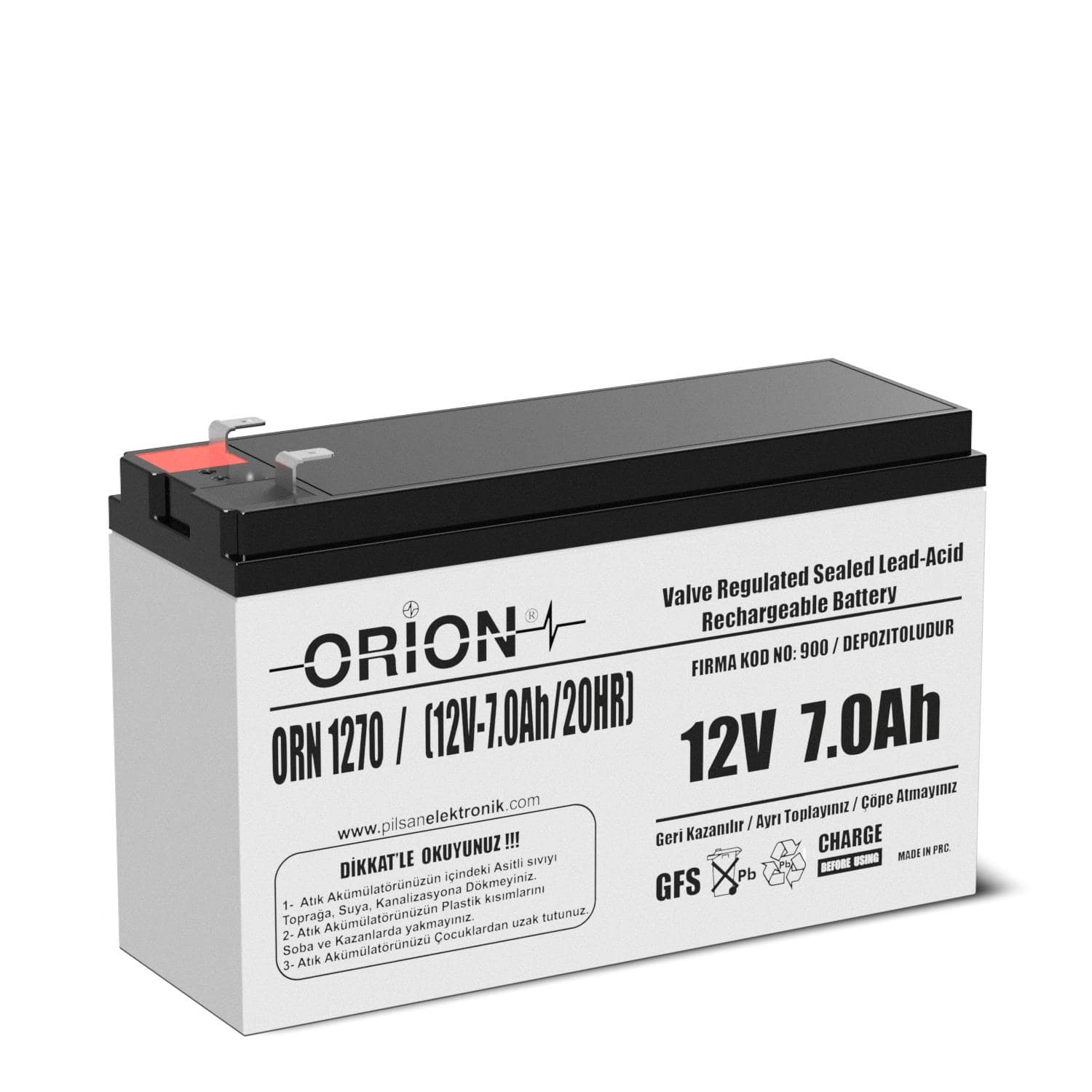 orion-12v-7ah-bakimsiz-kuru-aku-orn1270 Orion 12V 7Ah Bakımsız Kuru Akü