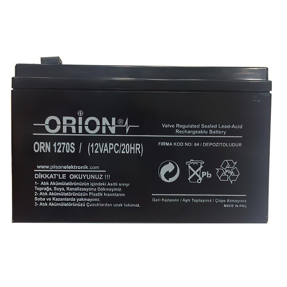 orion-12v-7ah-bakimsiz-kuru-aku-orn1270s-ince 12V 7Ah Bakımsız Kuru Akü İnce Kasa