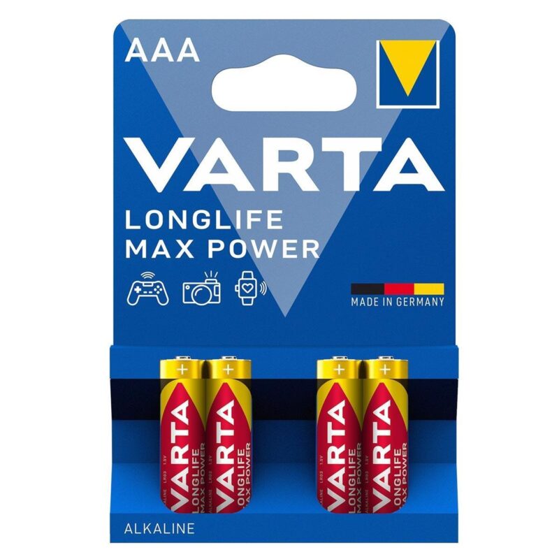 Varta 4703 Longlife Max Power AAA Alkalin İnce Kalem Pil 4’lü Paket