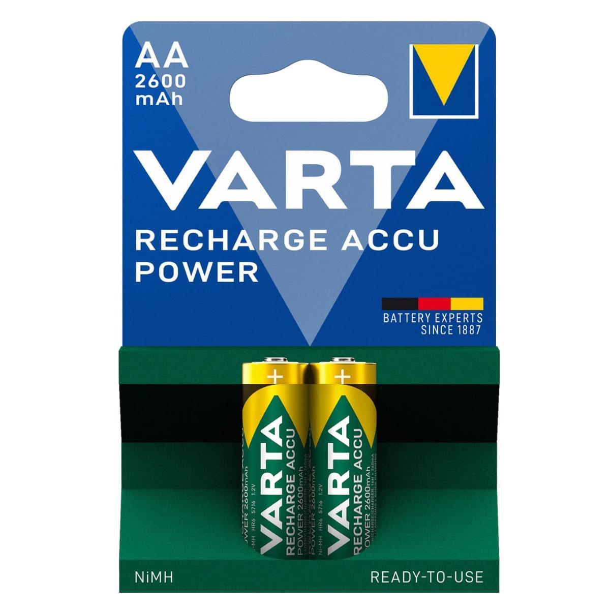 varta-57161-power-2600mah-aa-sarj-edilebilir-kalem-pil-2li-paket Varta 57161 Power 2600mAh AA Şarj Edilebilir Kalem Pil