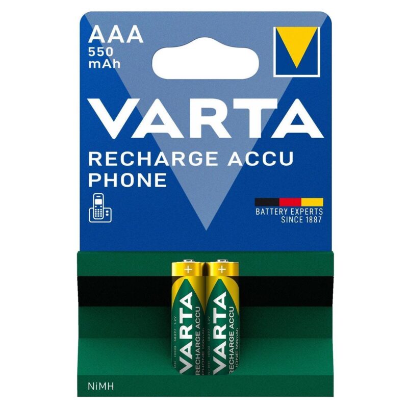 Varta 58397 Phone 1.2V 550mAh AAA Ni–MH Şarj Edilebilir İnce Kalem Pil 2’li Paket