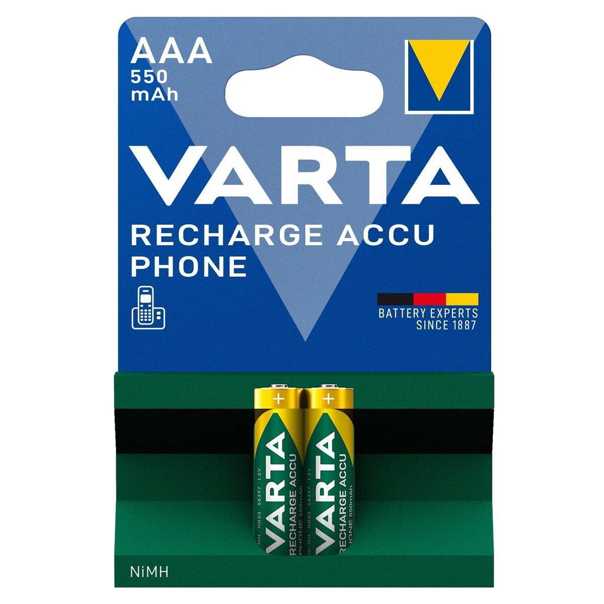 varta-58397-phone-1v2-550mah-aaa-ni-mh-sarj-edilebilir-ince-kalem-pil-2li-paket Varta 58397 Phone 1.2V 550mAh AAA Ni–MH Şarj Edilebilir İnce Kalem Pil 2’li Paket