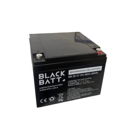 BlackBatt 12V 26Ah Bakımsız Kuru Akü