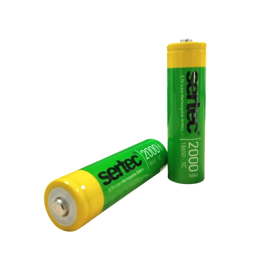 sertec-3v7-2000mah-pil Sertec 18650 2000mAh başlı pil
