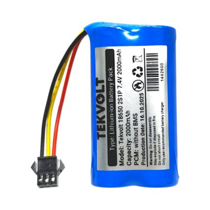 Tekvolt 7.4V 2000mAh 18650 Li-ion SM-3P Soket RC Oyuncak Pili